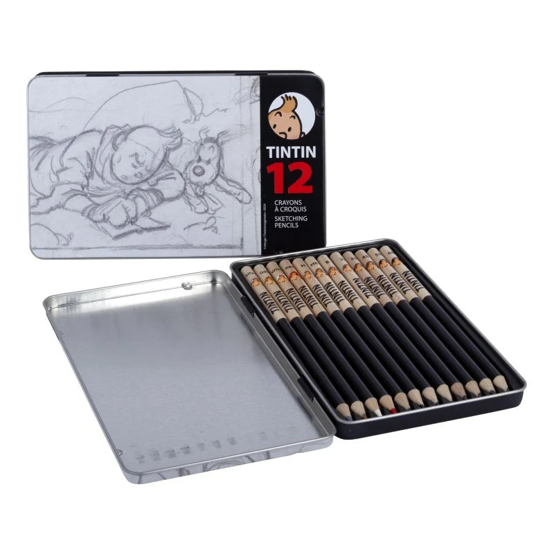 Tintin In Tibet Tin Of 12 Sketch Pencils Ref: 54786