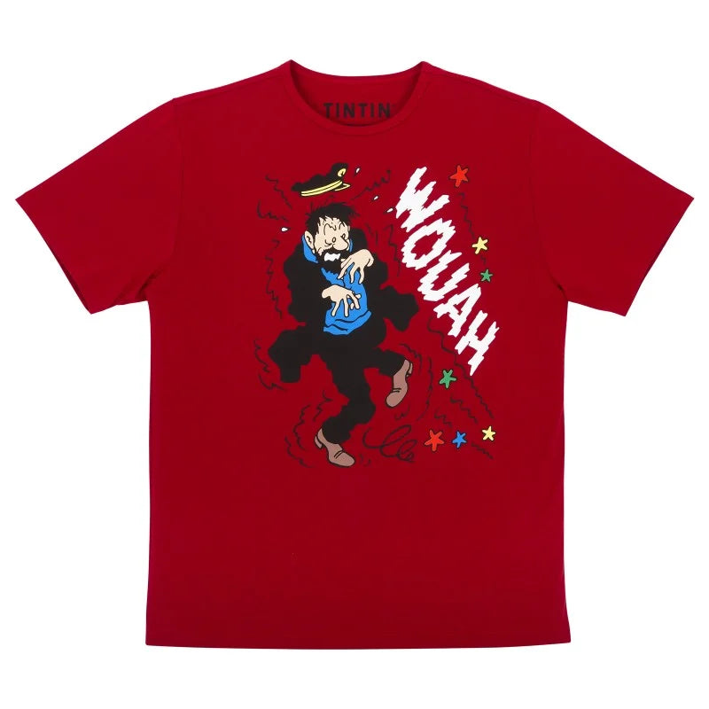 Captain Haddock Wouah Short Sleeve Unisex T Shirt Red
