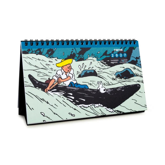 Tintin Desk Calendar 2027. 21cm x 12.5cm Ref: 24499