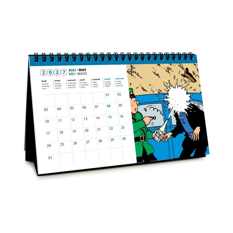 Tintin Desk Calendar 2027. 21cm x 12.5cm Ref: 24499