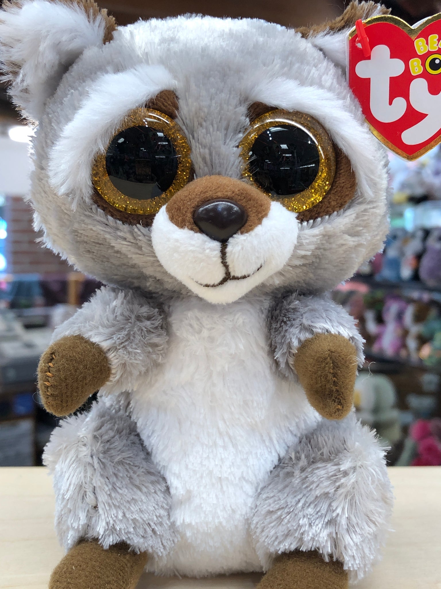 Ty Beanie Boos Collection Oakie Brown/Grey Raccoon - 6