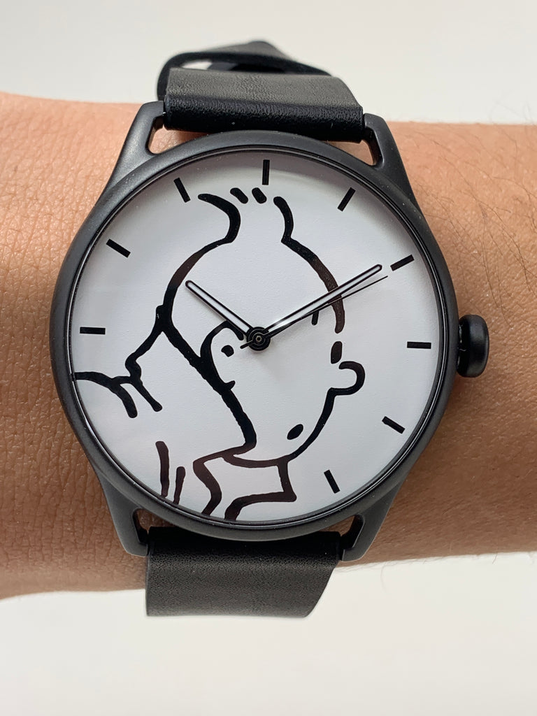 Tintin Watch, Characters Classic, Black and White, Large