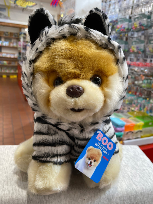 GUND Boo plush dog in zebra outfit, 9" soft toy featuring World's Cutest Dog in striped costume with fluffy mane