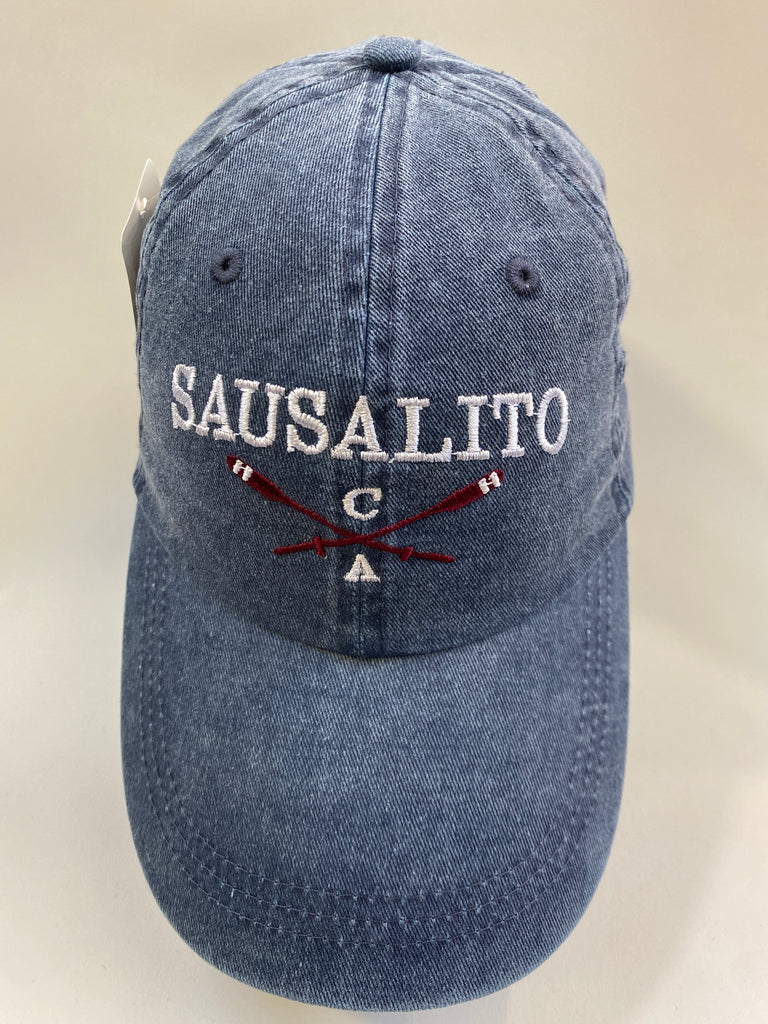 Sausalito CA Crossed Oars Over Washed 100% Cotton Cap