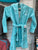 Snowy Kid's Hooded Fleece Robe Aqua