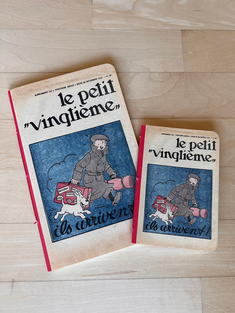 Notebook cover is a reproduction of the cover of the Nov. 1935 issue of Le Petit Vingtieme