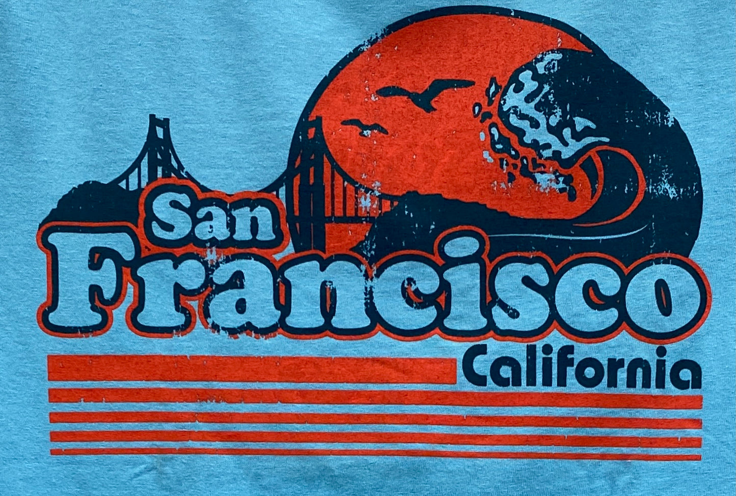 San Francisco On The Bay Short Sleeve Unisex T Shirt Blue
