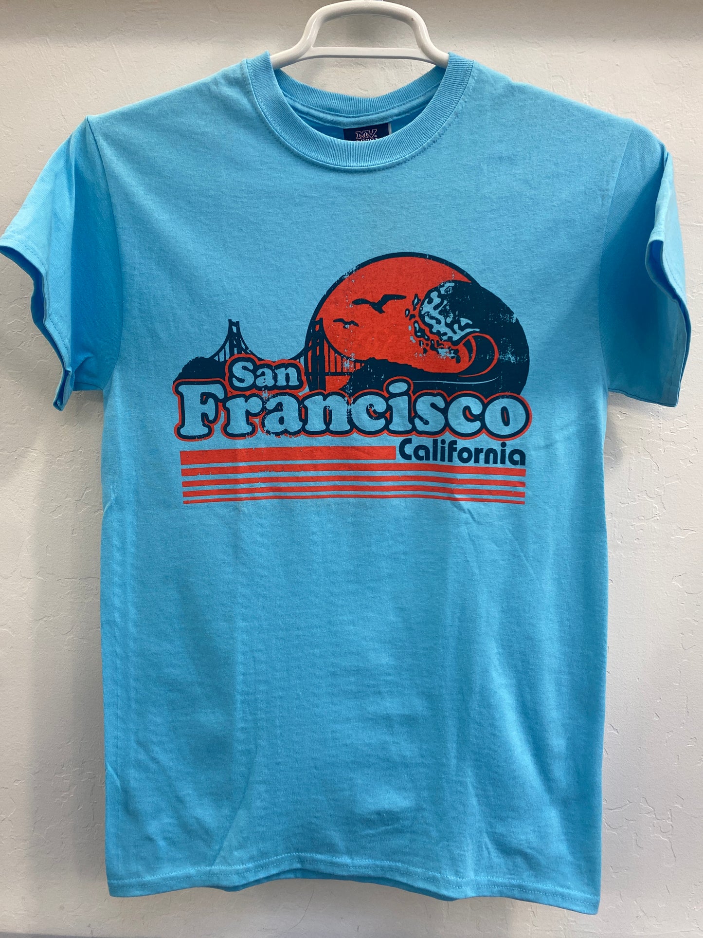 San Francisco On The Bay Short Sleeve Unisex T Shirt Blue