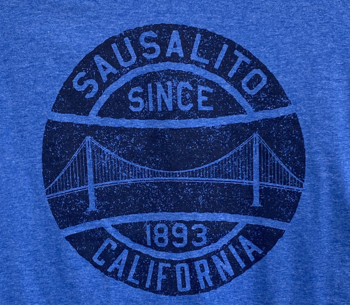 Sausalito Worn Golden Gate Bridge Adult Short Sleeve T Shirt