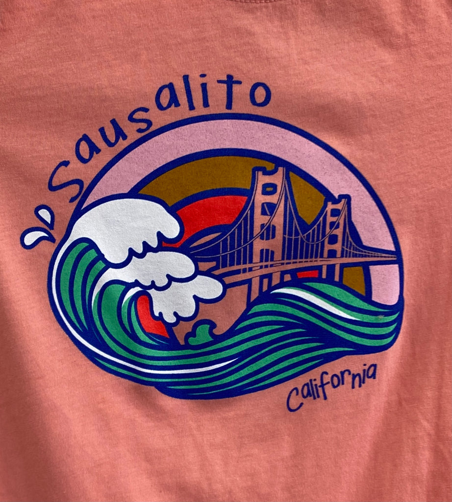 Sausalito Golden Gate Bridge Dreamy Wave Kids' Short Sleeve T Shirt