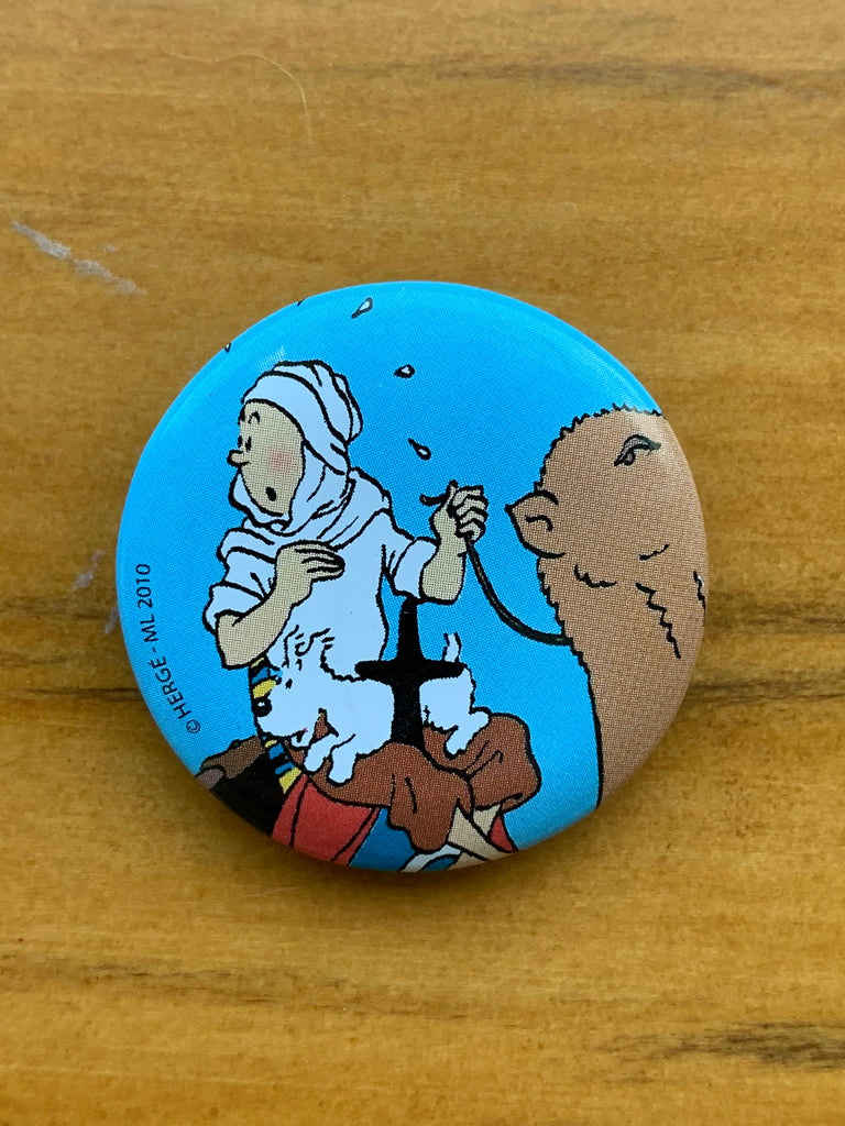 Tintin On Camel Button