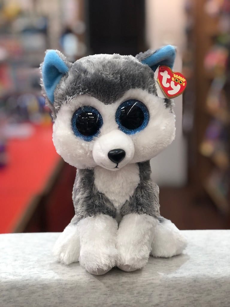 Ty Beanie Boo Medium Slush Grey and White Husky Plush 13"