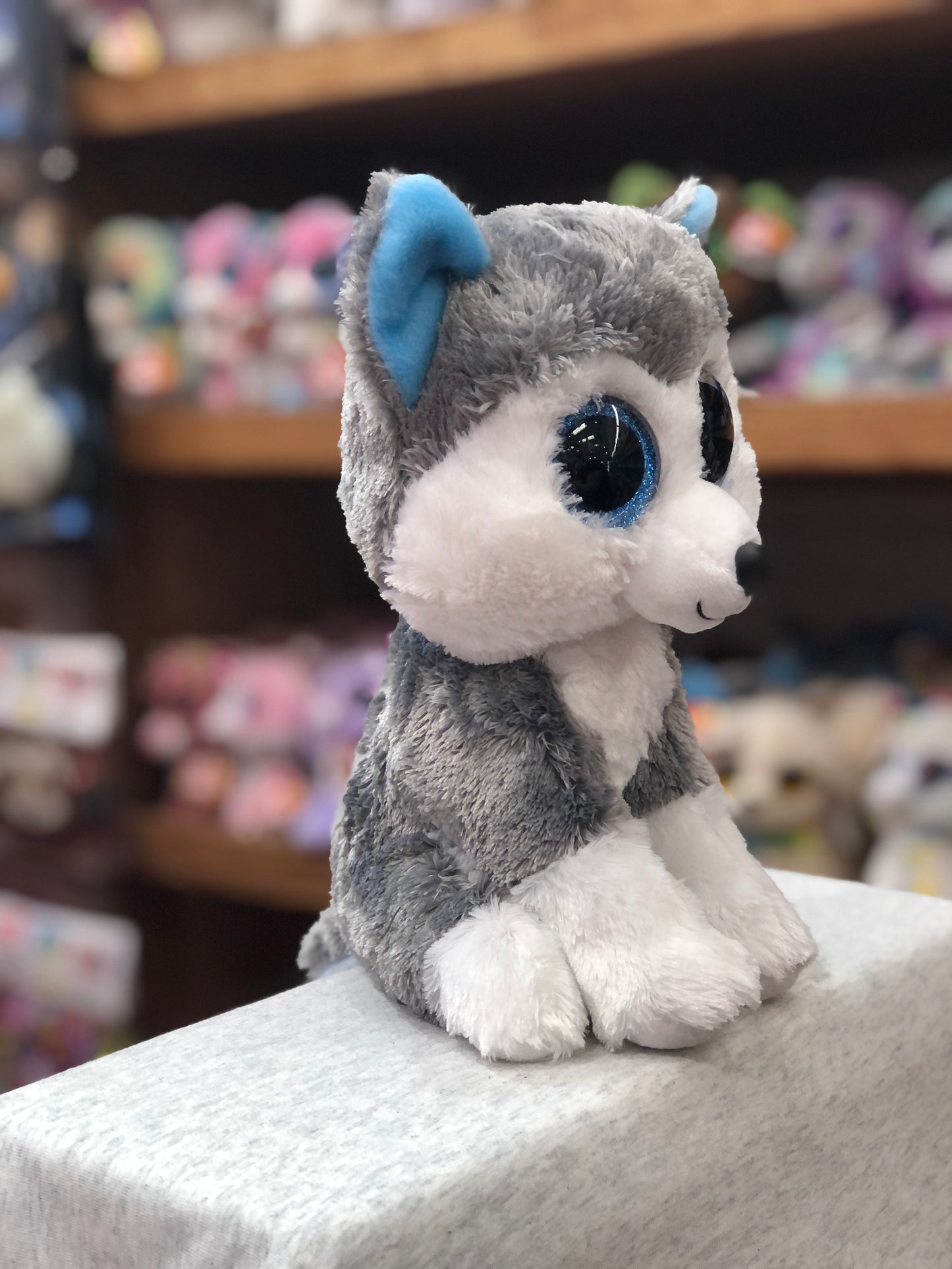 Ty Beanie Boo Medium Slush Grey and White Husky Plush 13"