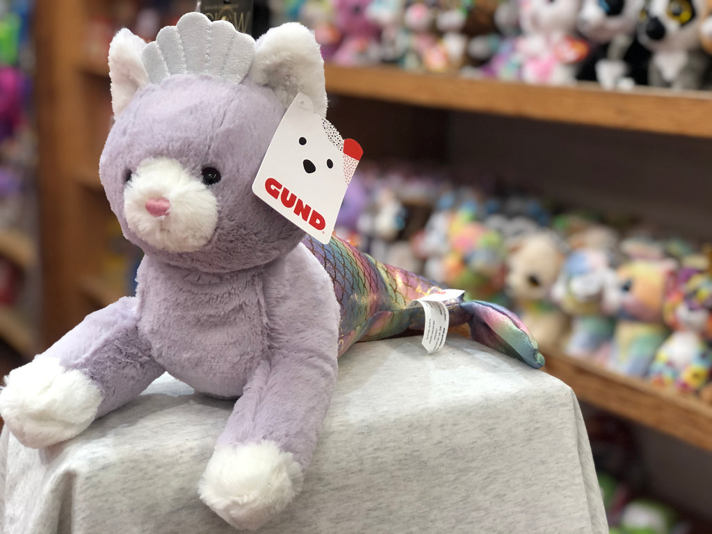 Gund Cat Mermaid with Rainbow Iridescent Tail Plush 18"