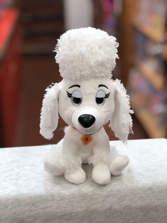 Gund Paw Patrol Delores plush toy, white poodle with big fluffy hair, wide eyes, and movie-accurate collar, 6 inches tall