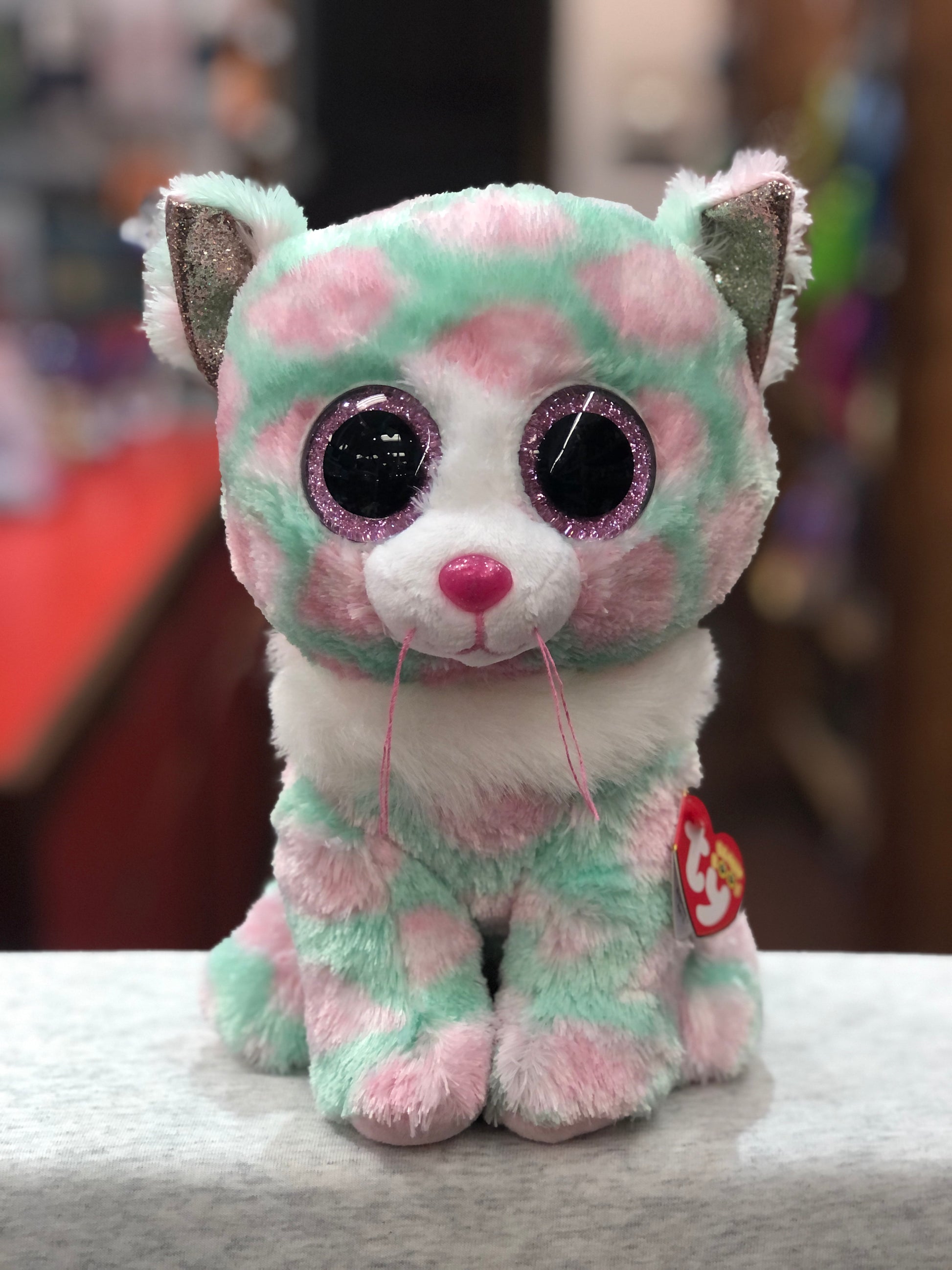 Ty Beanie Boo Medium Opal Pastel Cat Plush 13