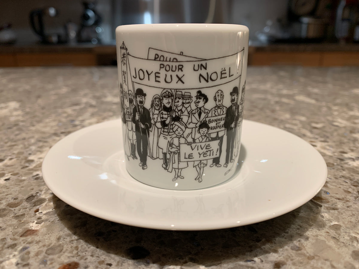 Tim und Struppi Espressotassen-Set Hergé Weihnachts- und Neujahrskarte – Sausalito Ferry Co