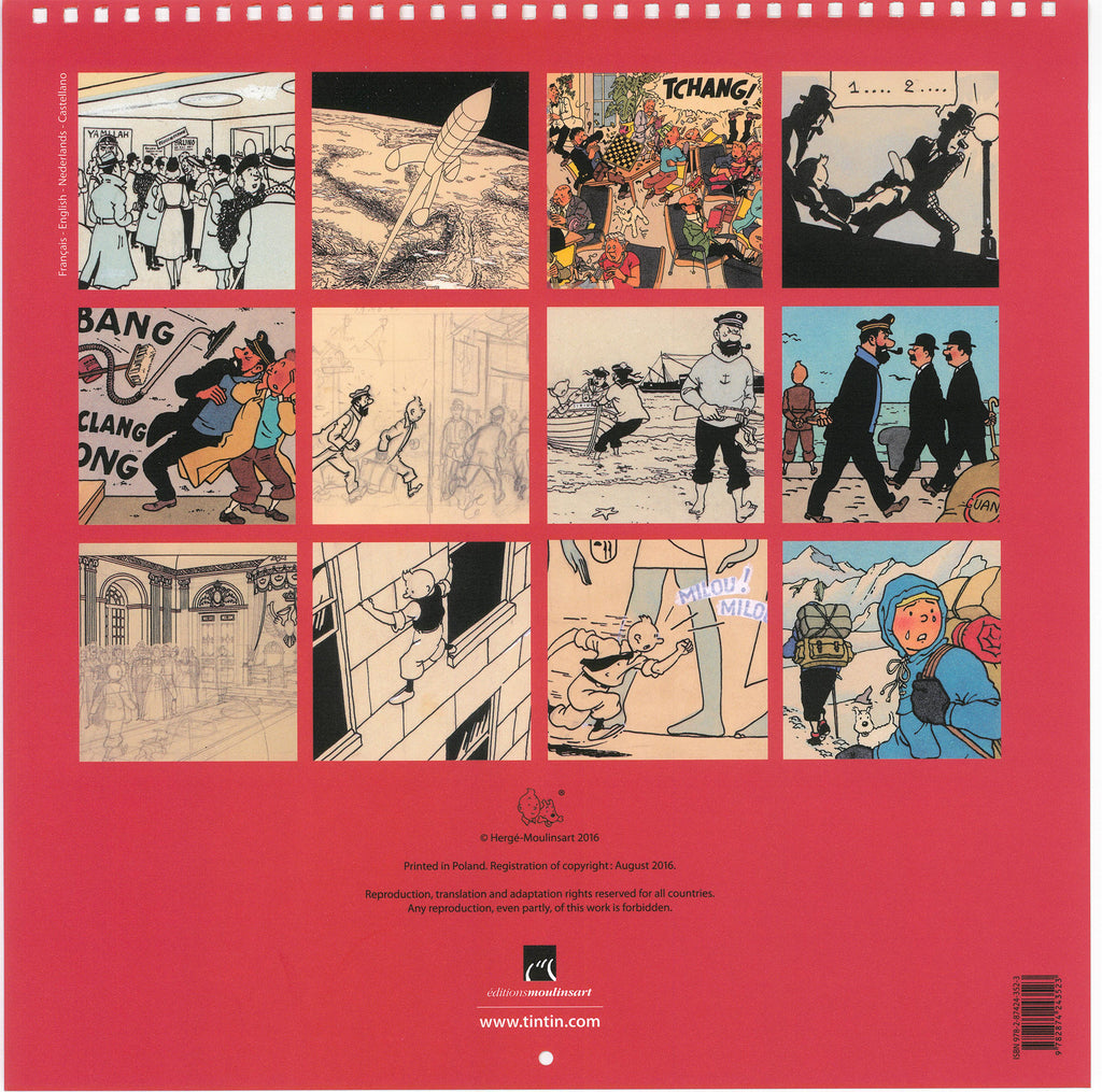 2017 The Adventures of Tintin Calendar