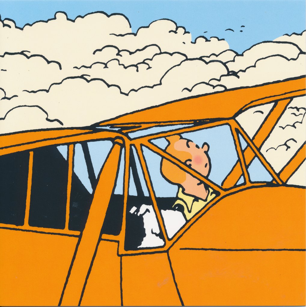 The Adventures of Tintin Airplane Set of 8 Note Cards Ref. 31185