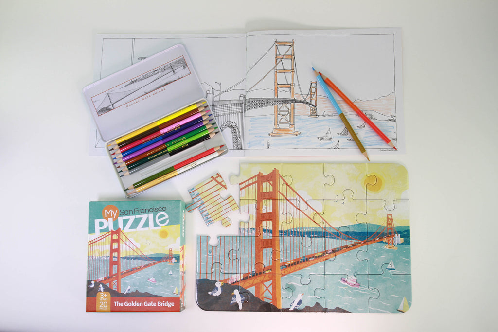 Color and Puzzle Your Way Through San Francisco Gift Box Set