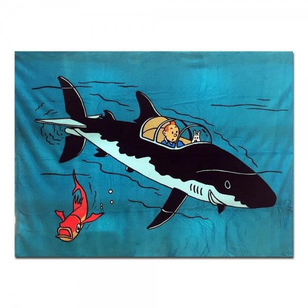 The Shark Submarine Fleece Blanket from Tintin Red Rackham's Treasure