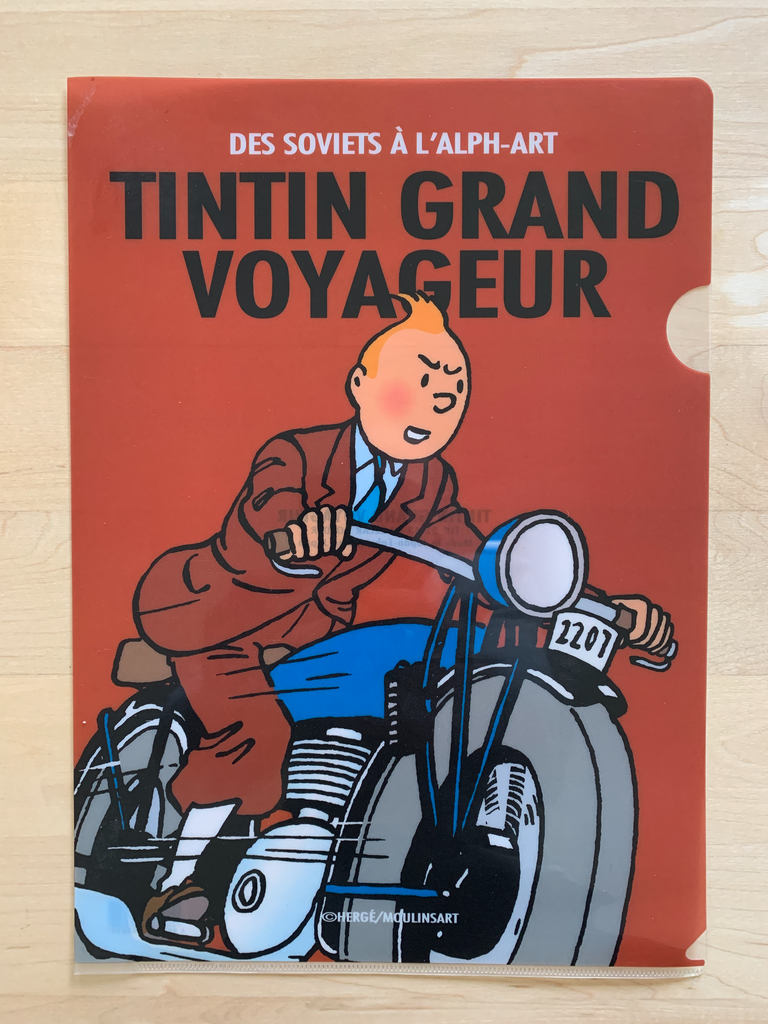 Tintin on Motorcycle Grand Voyageur A4 File Folder