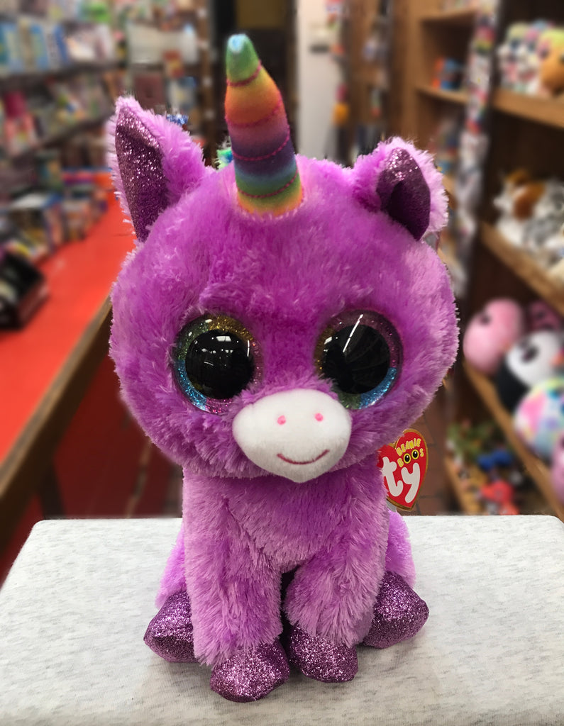 Ty Beanie Boo Medium Rosette Purple Unicorn Plush 13"