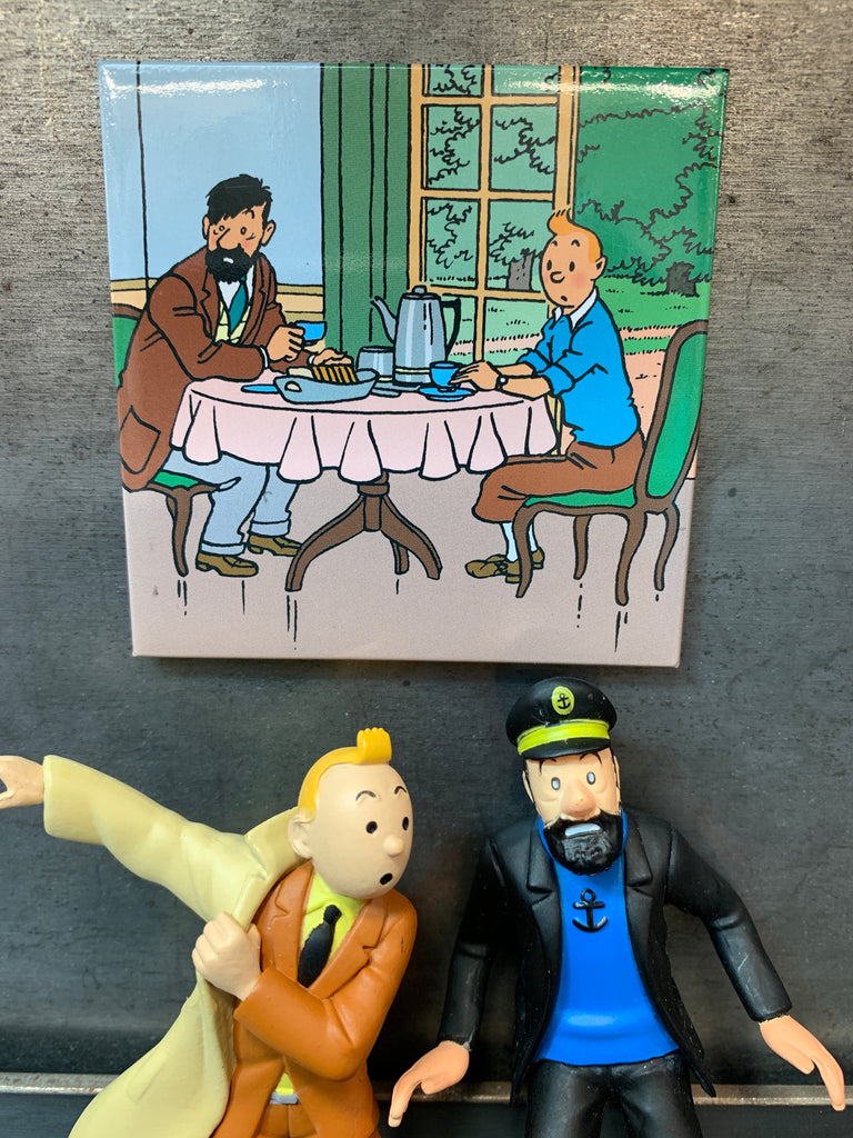 Captain Haddock and Tintin At Breakfast Magnet
