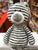 Gund Zag Bear Grey with White Stripes