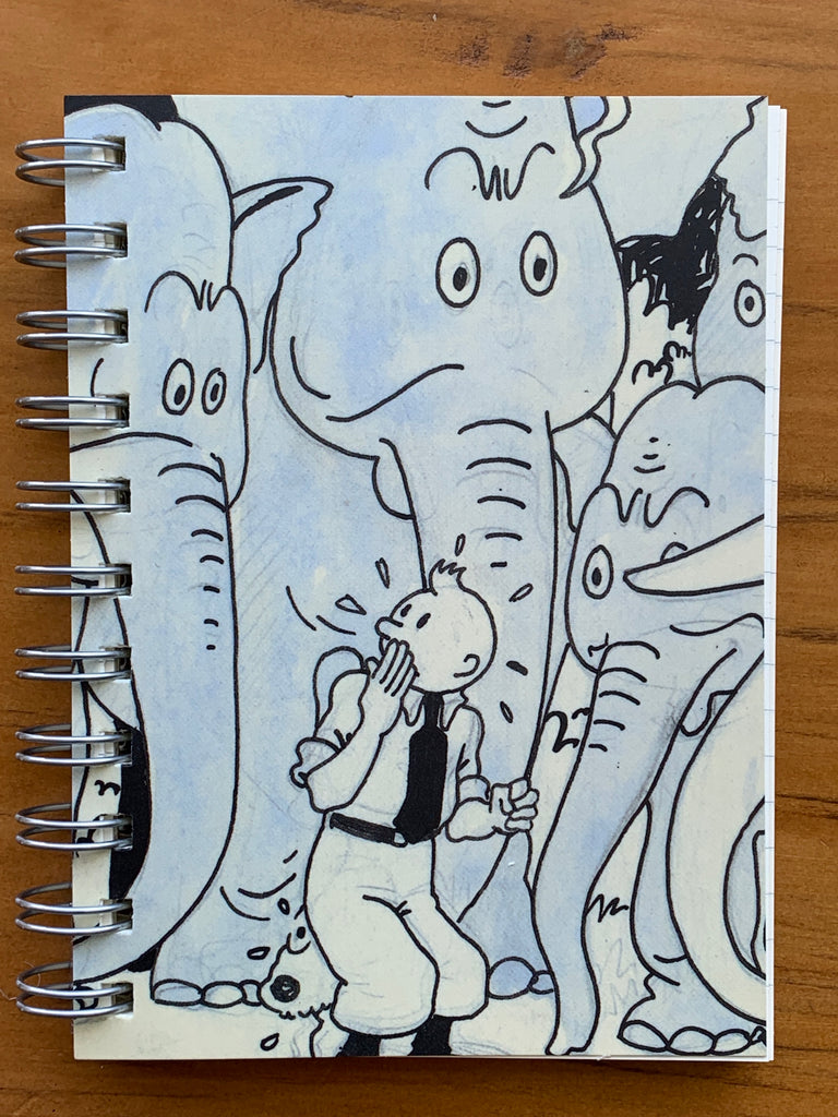 Tintin Among the Elephants Spiral Notebook