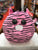 Ty Squish-a-Boo Medium Zoey Pink And Black Striped Zebra Plush 10"