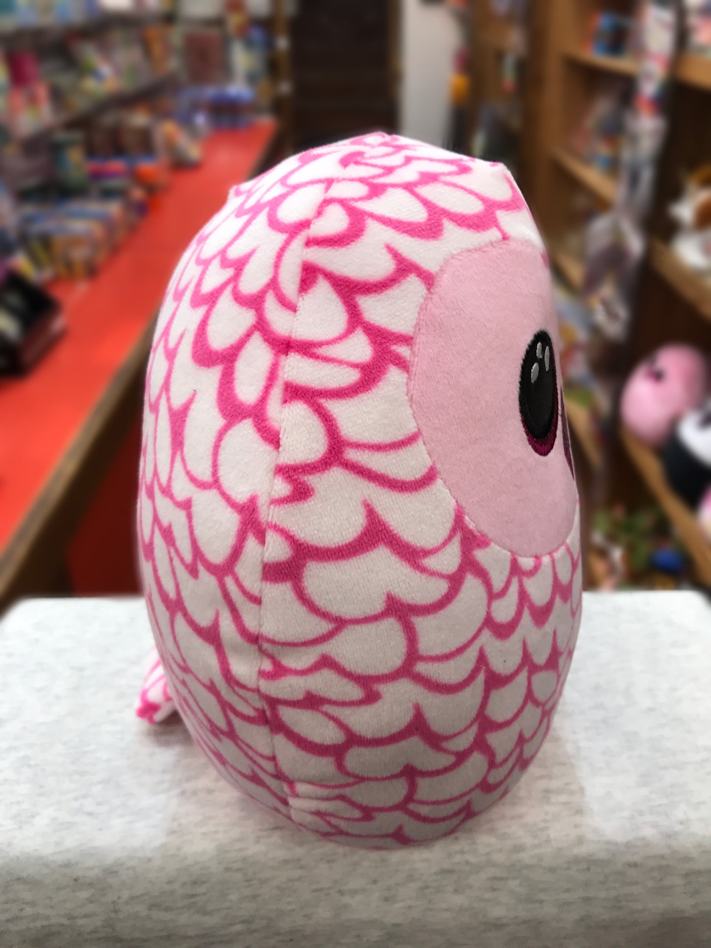 Ty Squish-a-Boo Medium Pinky Pink Owl Plush 10"