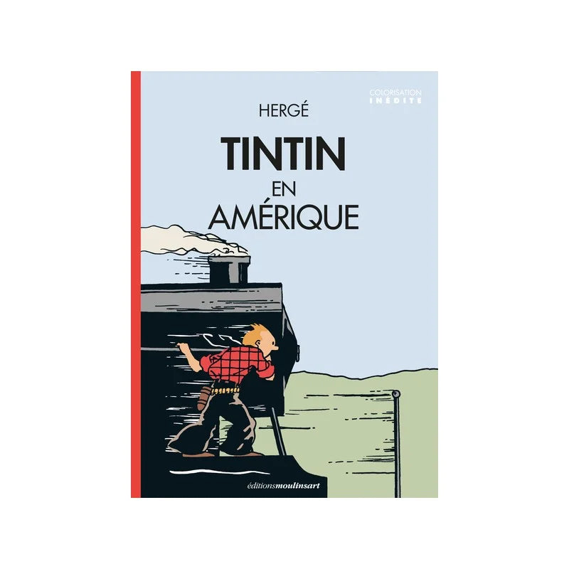 Colored edition poster of Tintin in Amérique that first appeared in "Le Petit Vingtième".  Poster is 50cm (19.7) x 70cm (27.6").  Poster comes safely packed in a sturdy mailing tube.