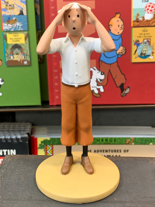 Tintin resin figure 12cm Ref 42193, The Crab with the Golden Claws collectible figurine, Hergé Tintin desert outfit statue, hand-painted Tintinimaginatio official merchandise.