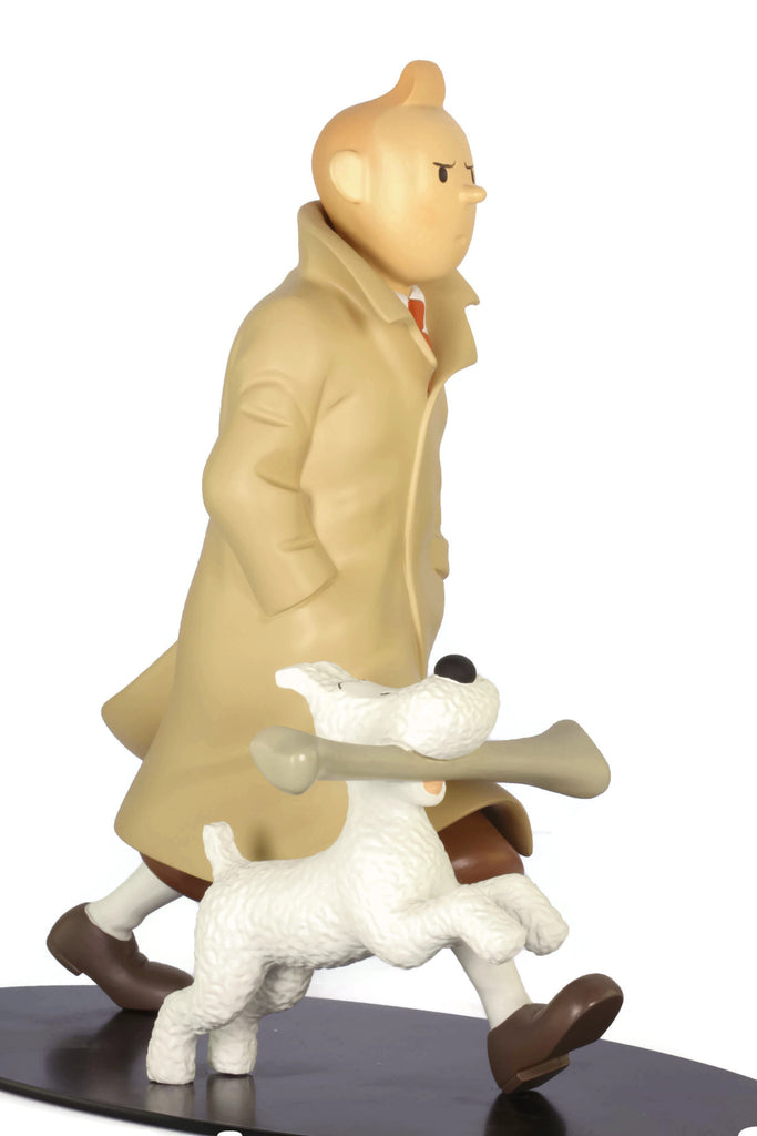 Tintin in Trench Coat, Snow with Bone Statuette